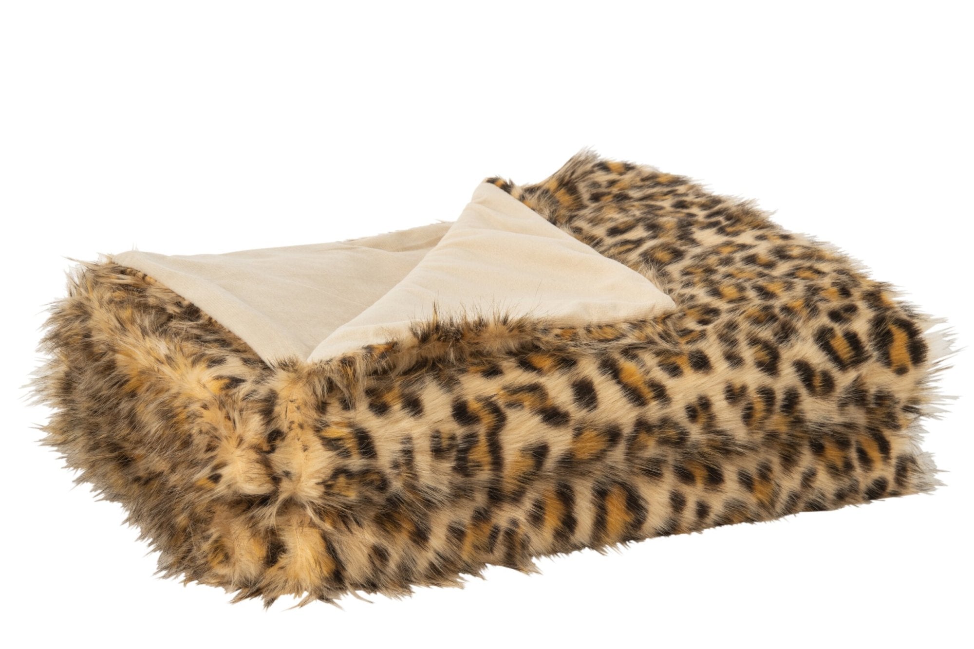 Kuscheldecke Wohndecke Leo mit Leopardenmuster braun beige 130 x 180 cm