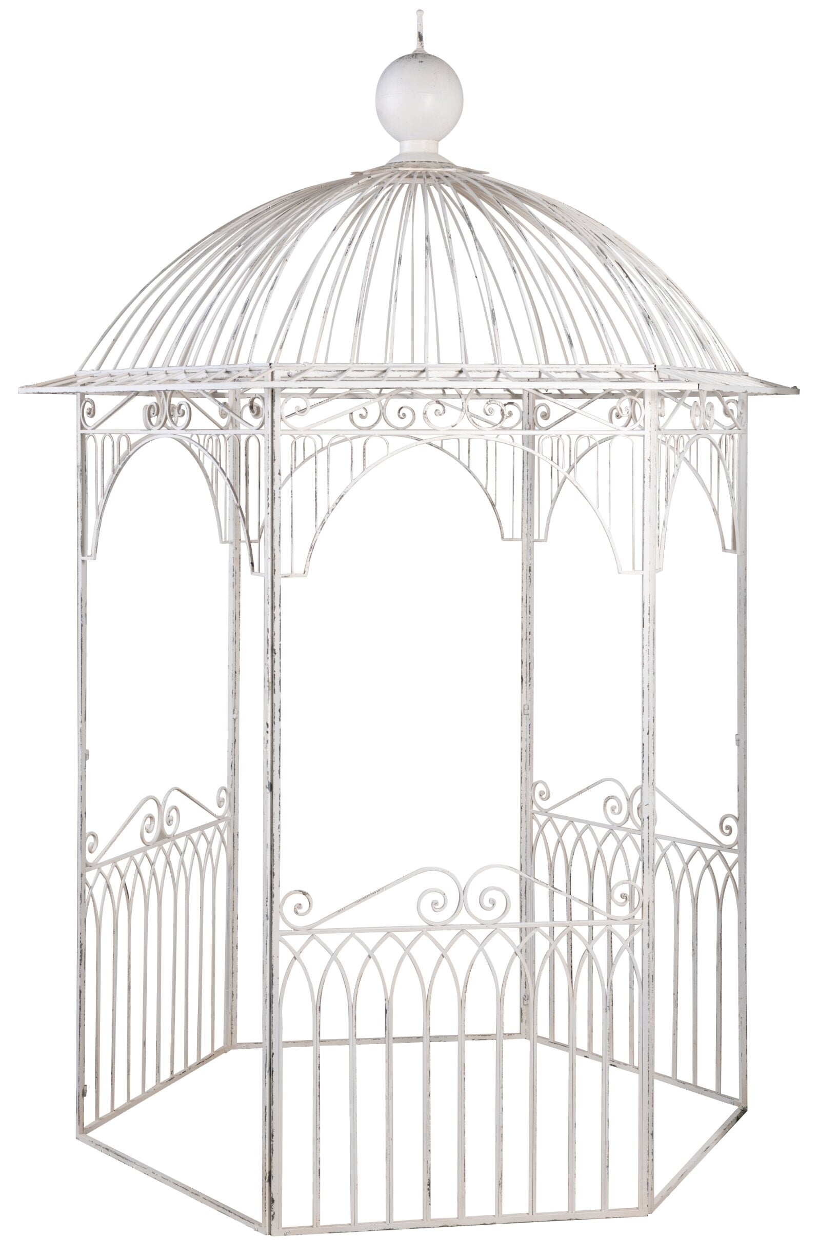 Versailles Garden Pavillon Metall Antik Weiß Gartenpavillon 325 cm