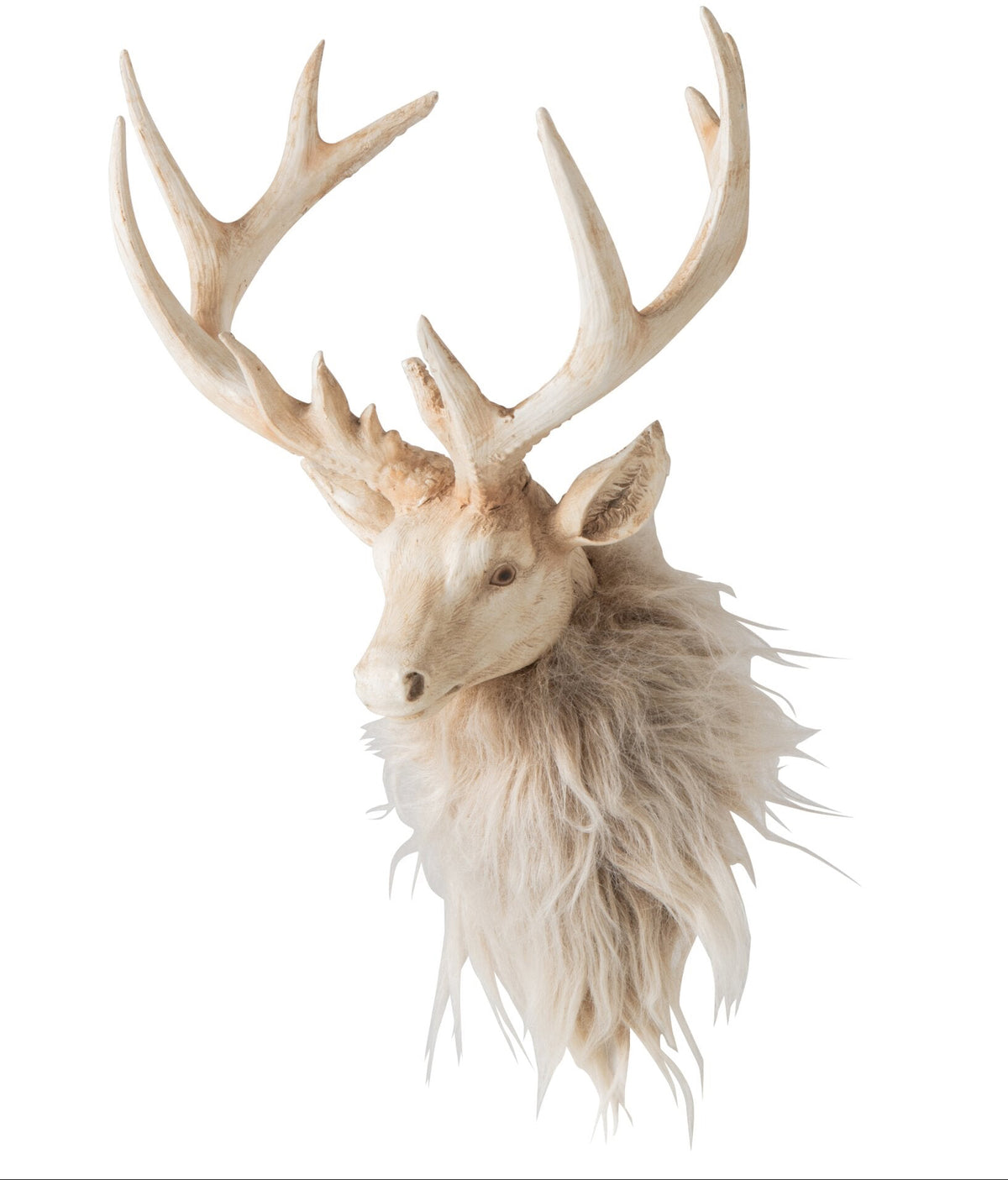Wanddeko Rentierkopf Elvin mit Geweih hellbeige 27 cm