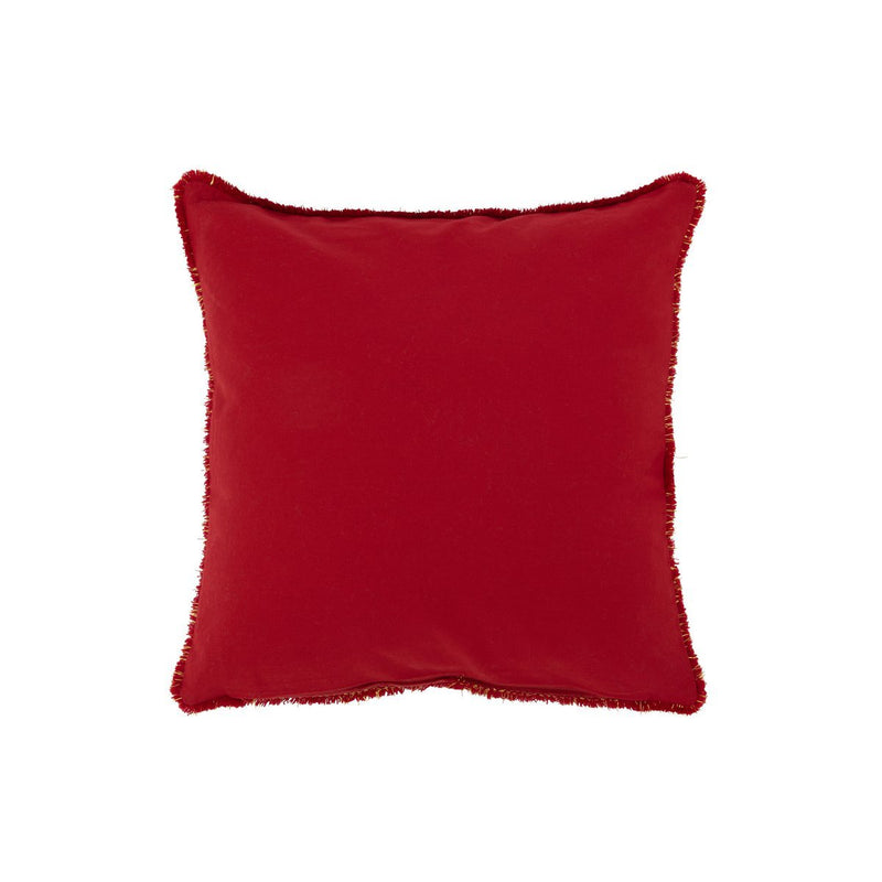 Rood kerstkussen met kerstboomborduursel - feestelijke decoratie voor gezellige winteravonden