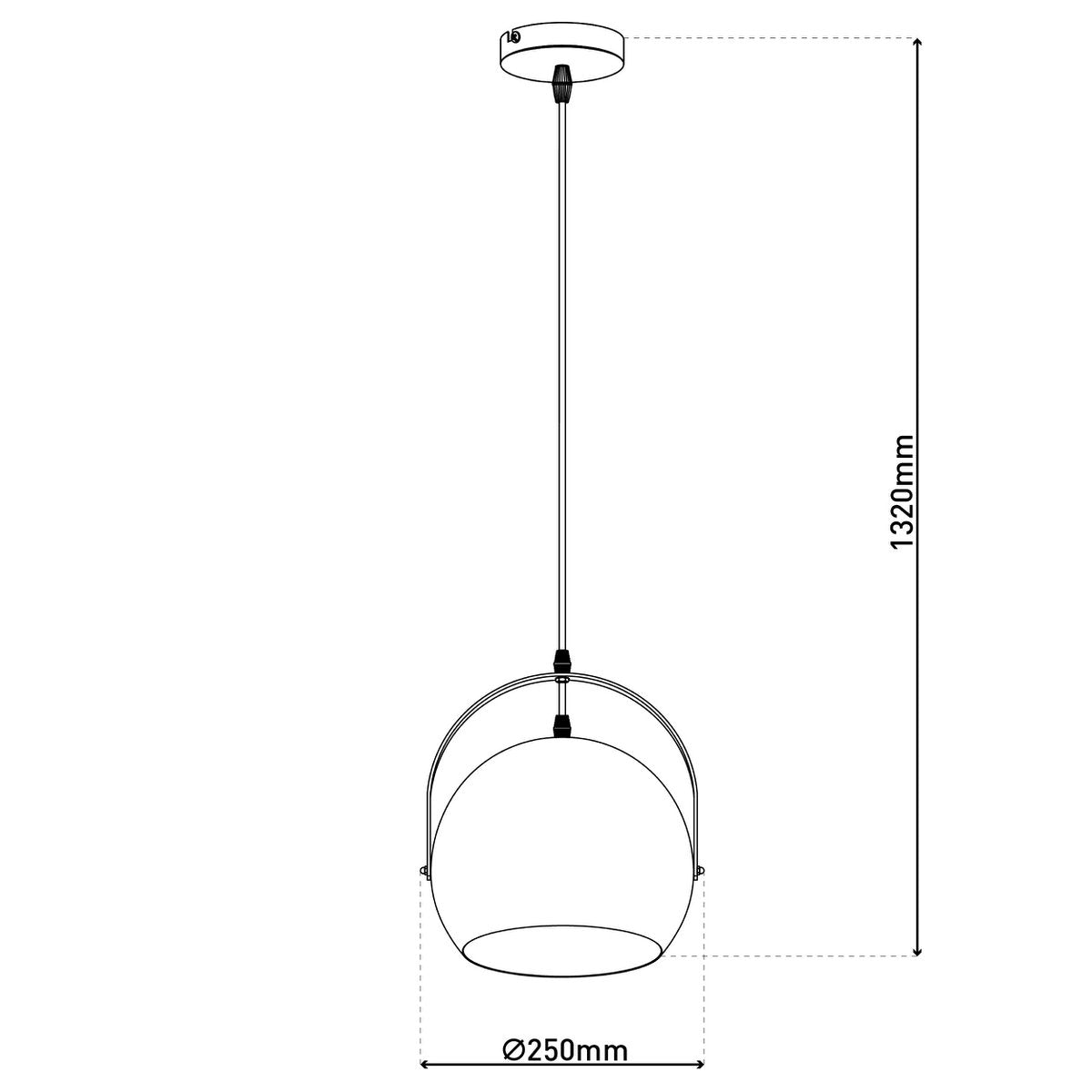 Pendant light "COLORADO" blue Ø approx. 25 cm, metal, E27 socket, lighting for living room, dining room, children's room