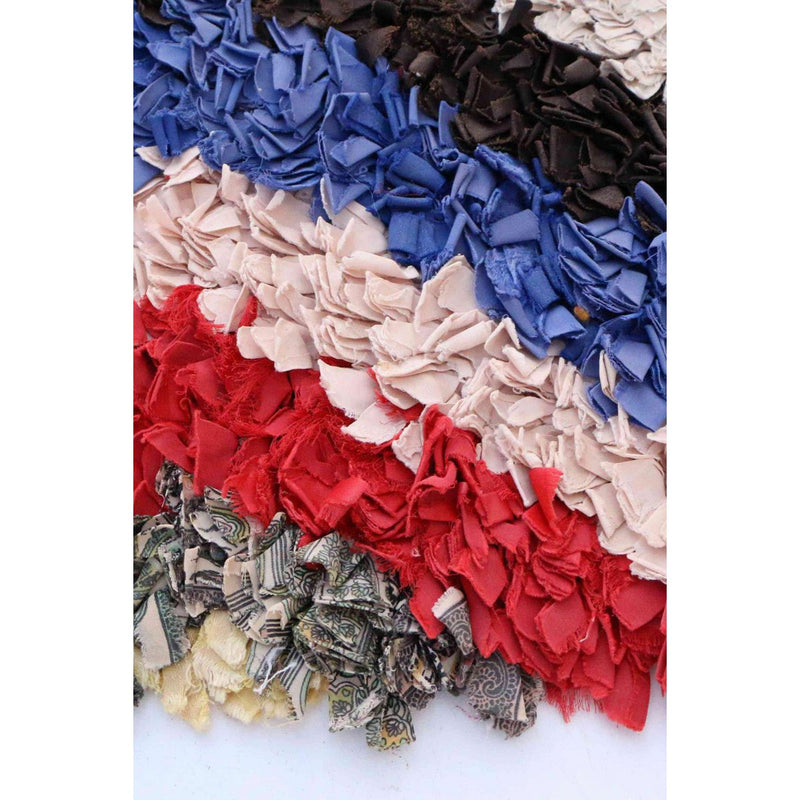 Moroccan Berber carpet made from recycled textiles 89 x 172 cm