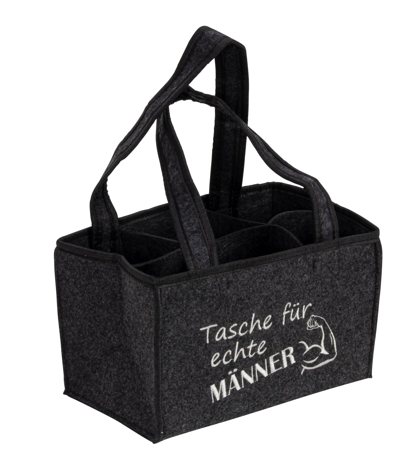 Bierflaschenträger Männer Filztasche für 6 Flaschen mit Tragegriff