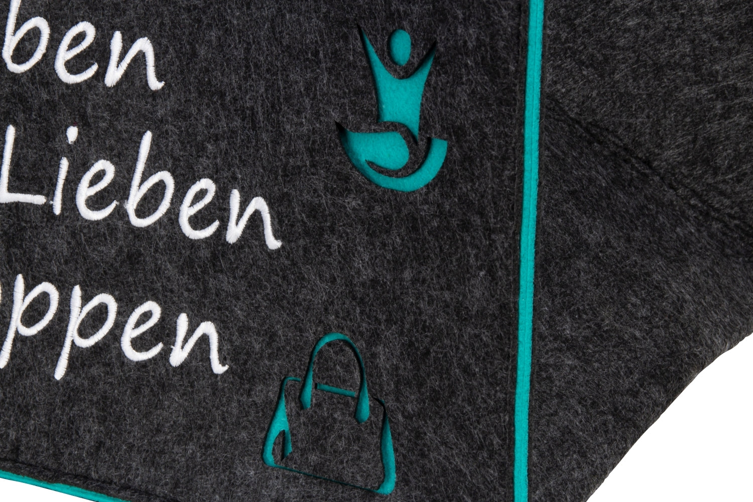 Filztasche Vita Leben Lieben Shoppen grau 40 cm