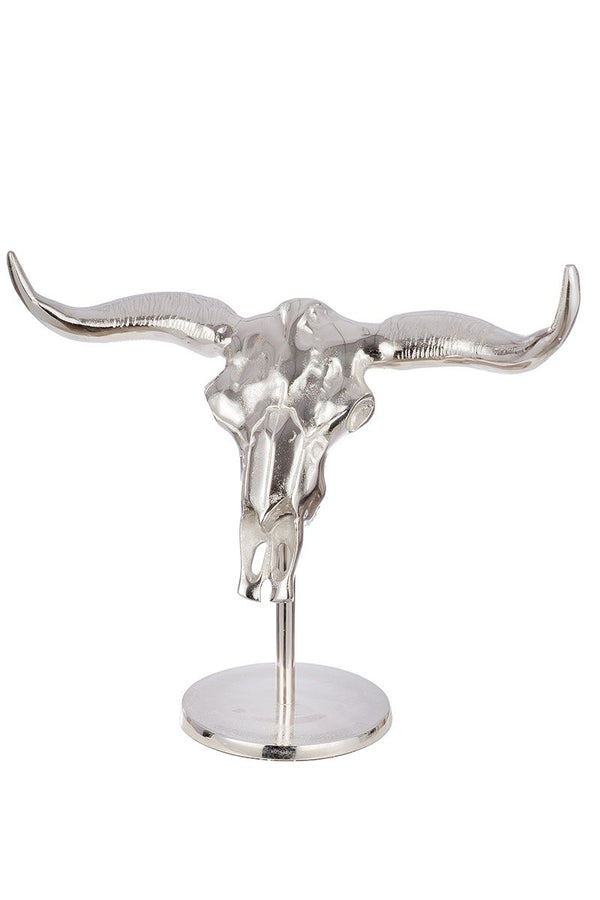 Silverskull - Vielseitige Aluminium Skulptur/Wandobjekt in Silber, Verfügbar in Zwei Größen