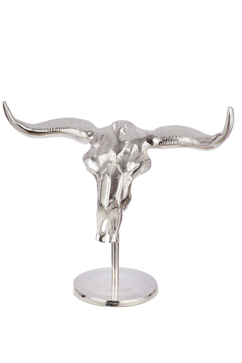 Silverskull - Vielseitige Aluminium Skulptur/Wandobjekt in Silber, Verfügbar in Zwei Größen
