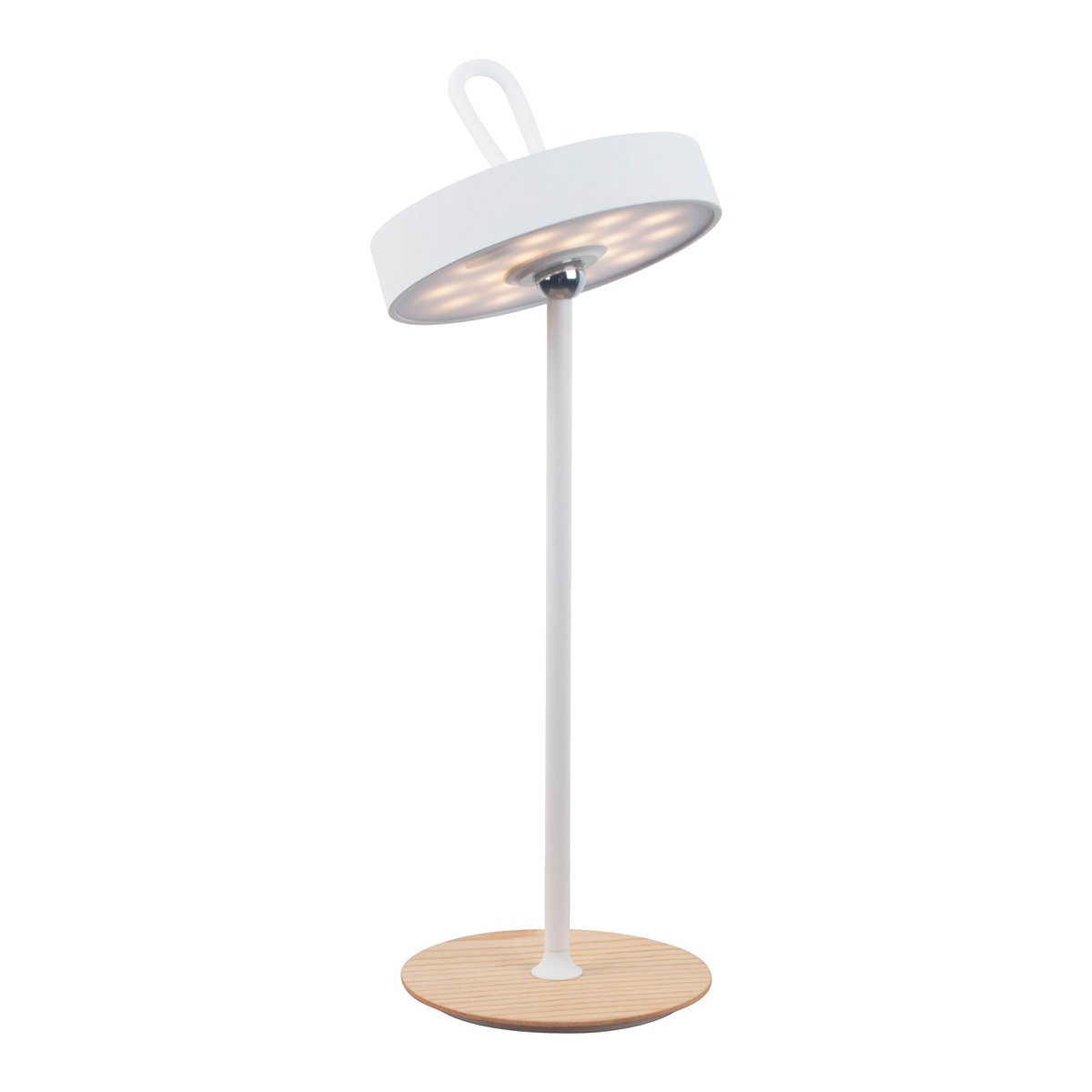 LED-Akku-Tischleuchte magnetisch für Außen und Innen, aus Metall und Kunststoff in Weiß , 36 cm hoch