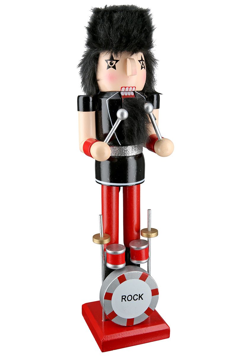 Rocker Nussknacker Set – 3er Set, 38 cm, Holz