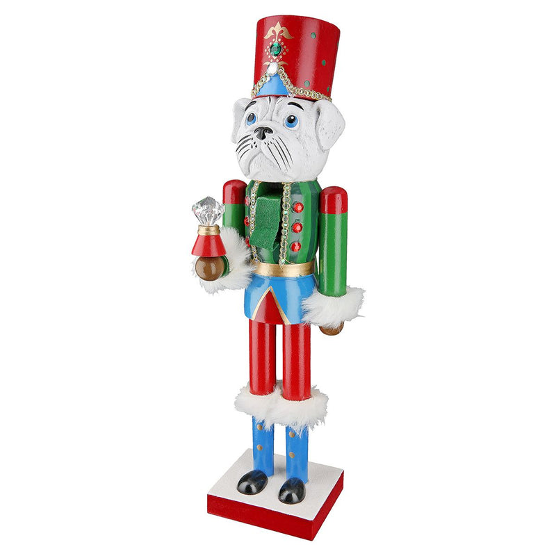 Notenkrakerhondfigurenset van 4, hout, 38 cm, veelkleurig