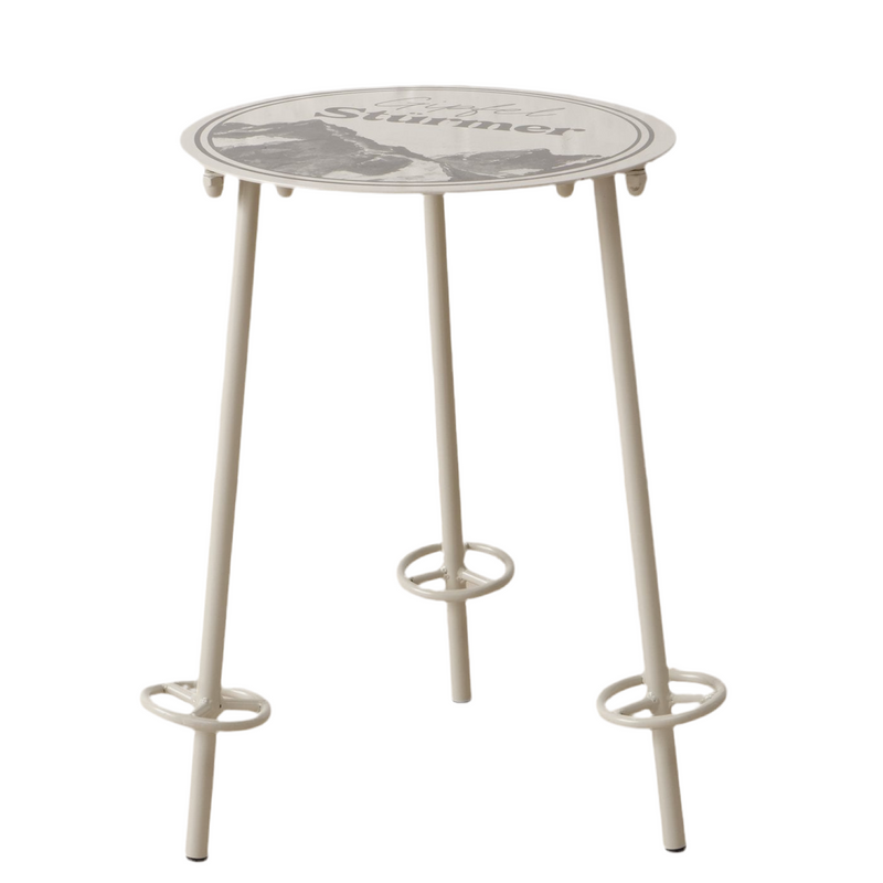 Ronde bijzettafel topspits 55 cm metaal met motief
