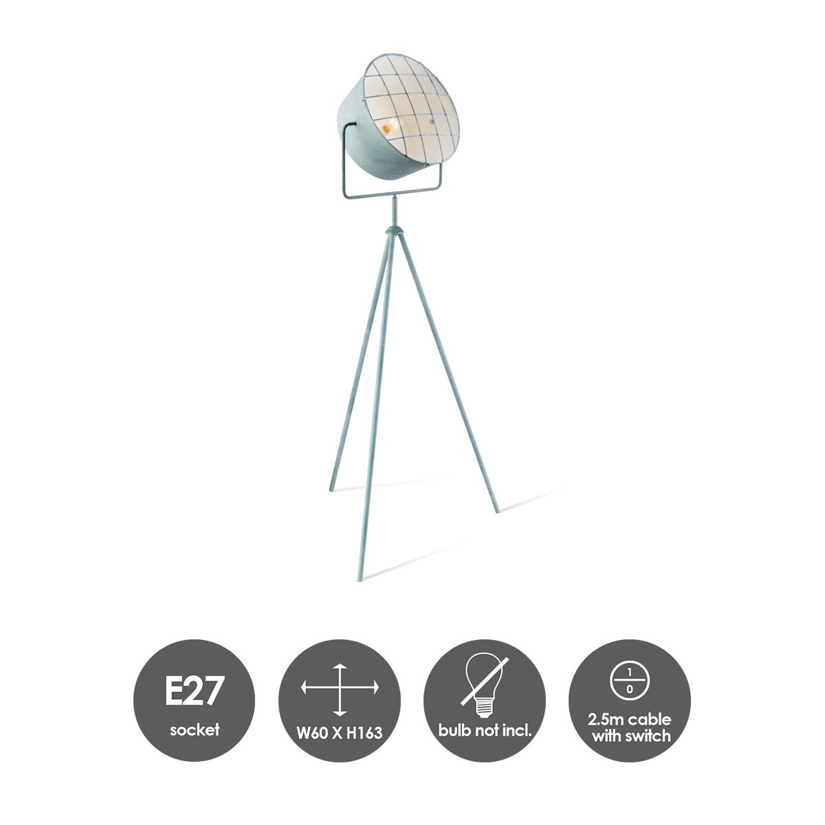 Clemento 163 – Industrial floor lamp concrete