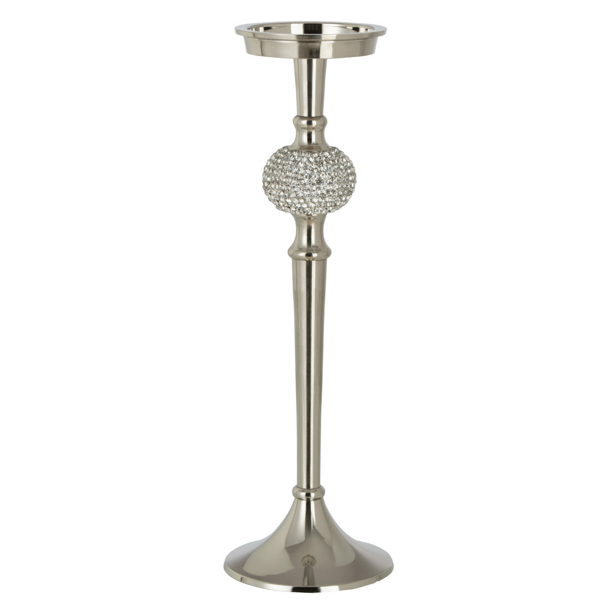 J-Line Kerzenhalter – Stahl – Silber – mittelgroß