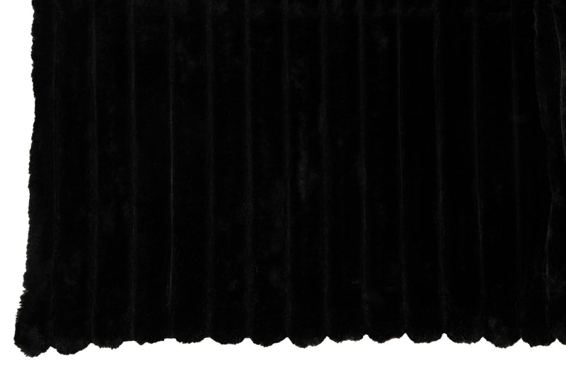 2er-Set Decke 'Plaid Cord' Polyester in schwarz