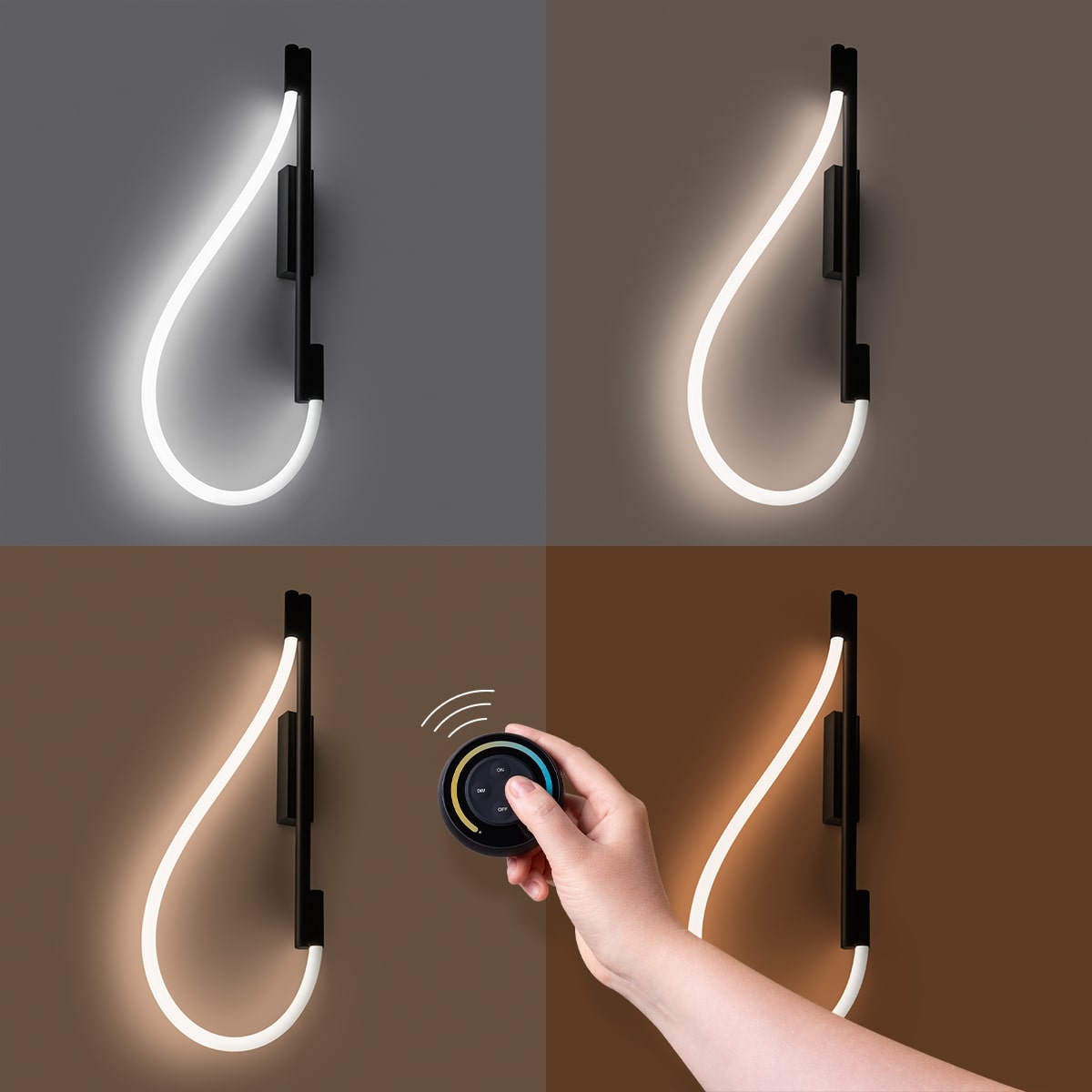 Wall lights GALAKSE black LED 2700-6500K