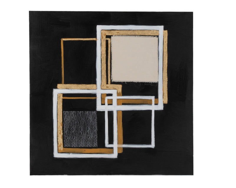 Quadrat Gemälde auf Leinwand mit Holzrahmen - Moderne abstrakte Kunst 90x90cm
