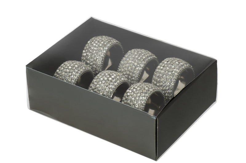 Servetringen Diamond Look Zilver Set van 6 – Elegante Tafeldecoratie
