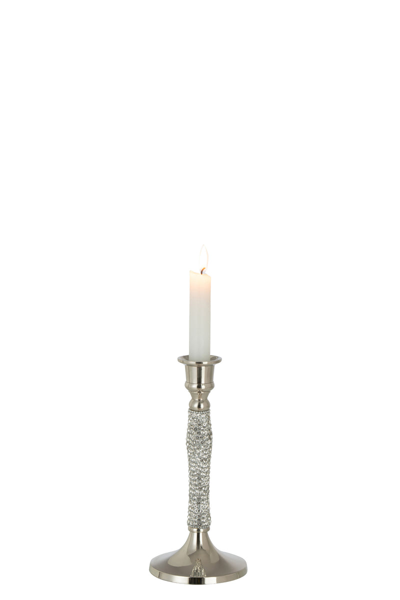 Kaarsenhouder Diamant Aluminium Zilver – Verkrijgbaar in 3 Maten