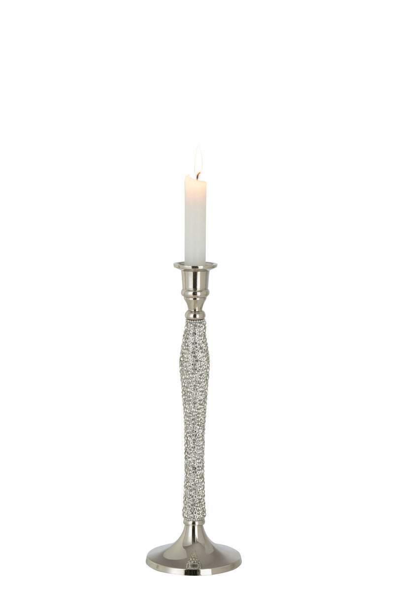 Kaarsenhouder Diamant Aluminium Zilver – Verkrijgbaar in 3 Maten