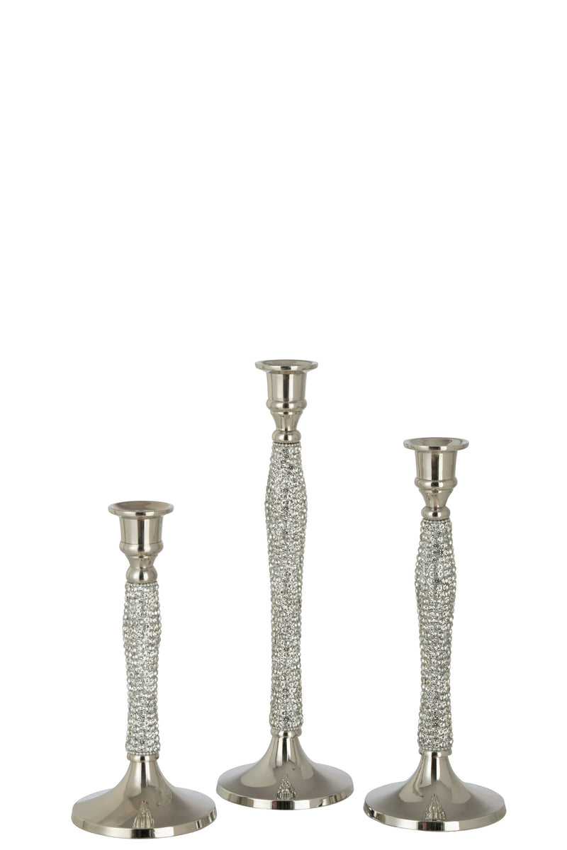 Kaarsenhouder Diamant Aluminium Zilver – Verkrijgbaar in 3 Maten