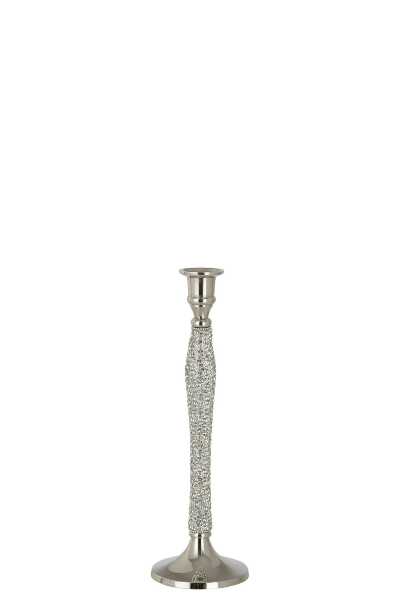 Kaarsenhouder Diamant Aluminium Zilver – Verkrijgbaar in 3 Maten