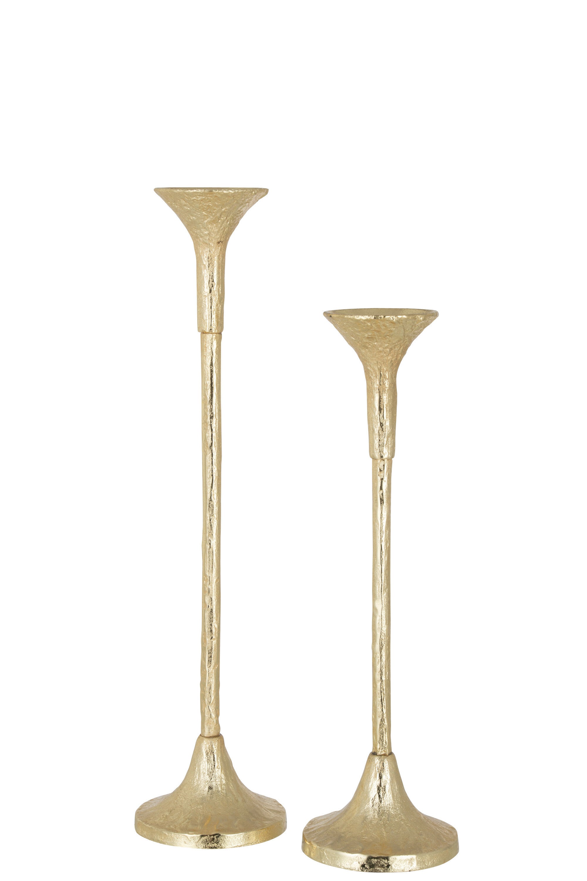 2-teiliges Set Marie Kerzenhalter Elegantes Mattgoldenes Aluminium für stilvolle Raumakzente