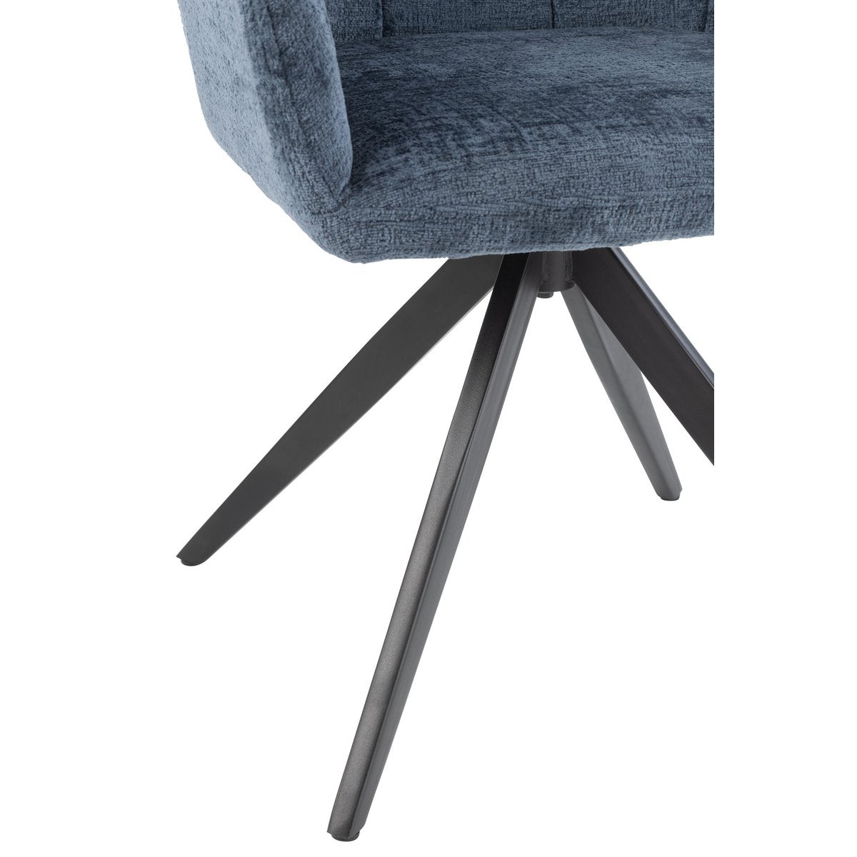 Blauer Polsterstuhl Louna mit Metallgestell, 85 cm