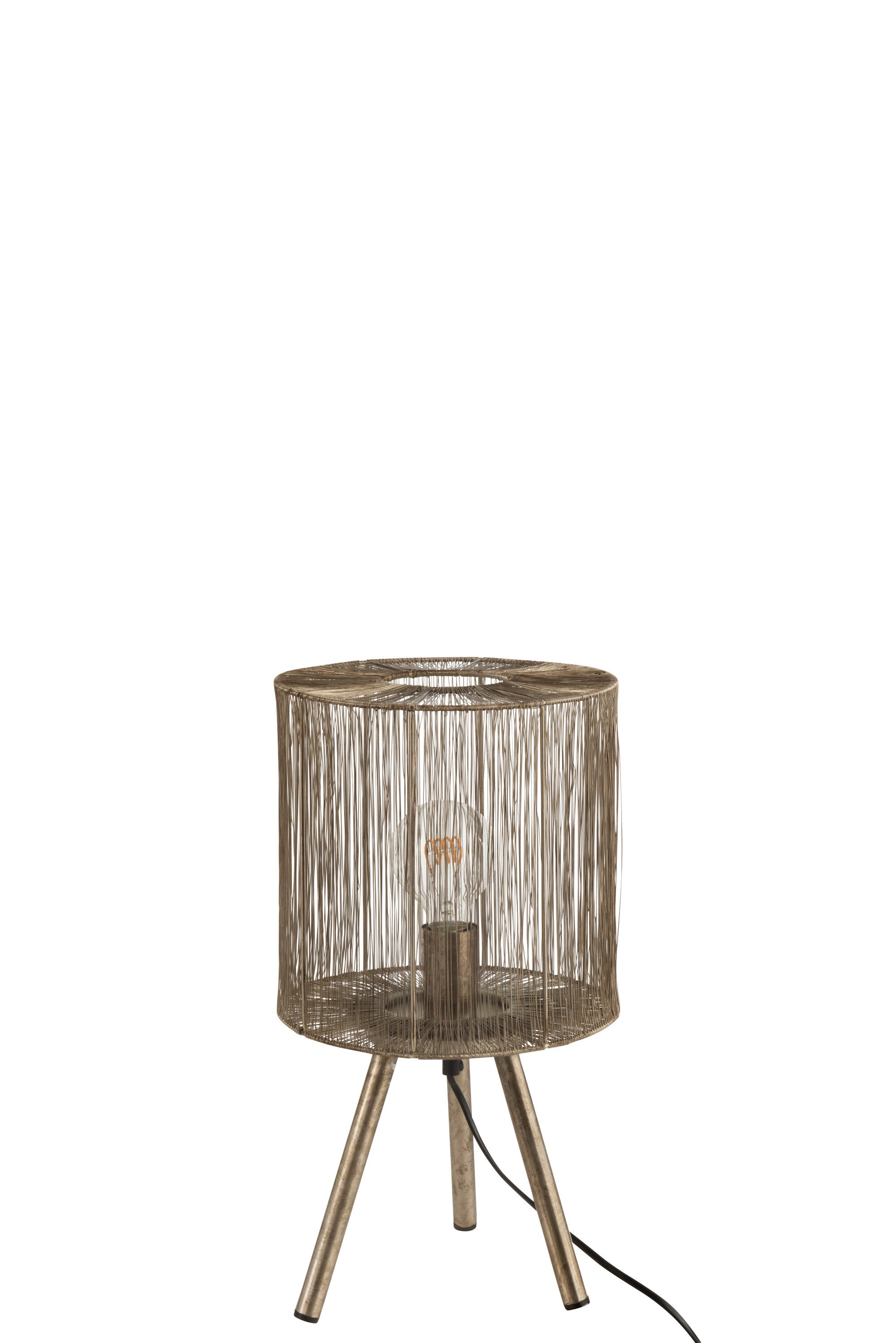 Set of 2 elegant table lamps made of metal in antique brown - timeless design for modern living 
