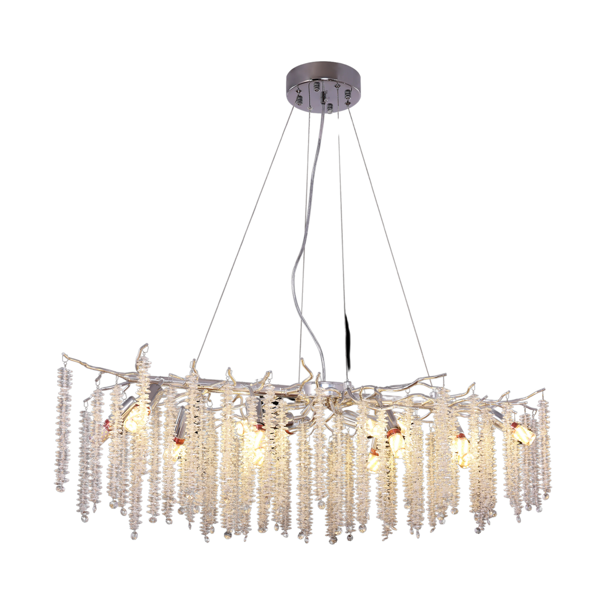 Pendelleuchte Frost Silber 100x40 cm
