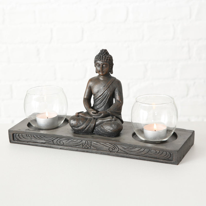 Zen Harmony Windlicht - Buddha Design mit Doppelkerzenhalter