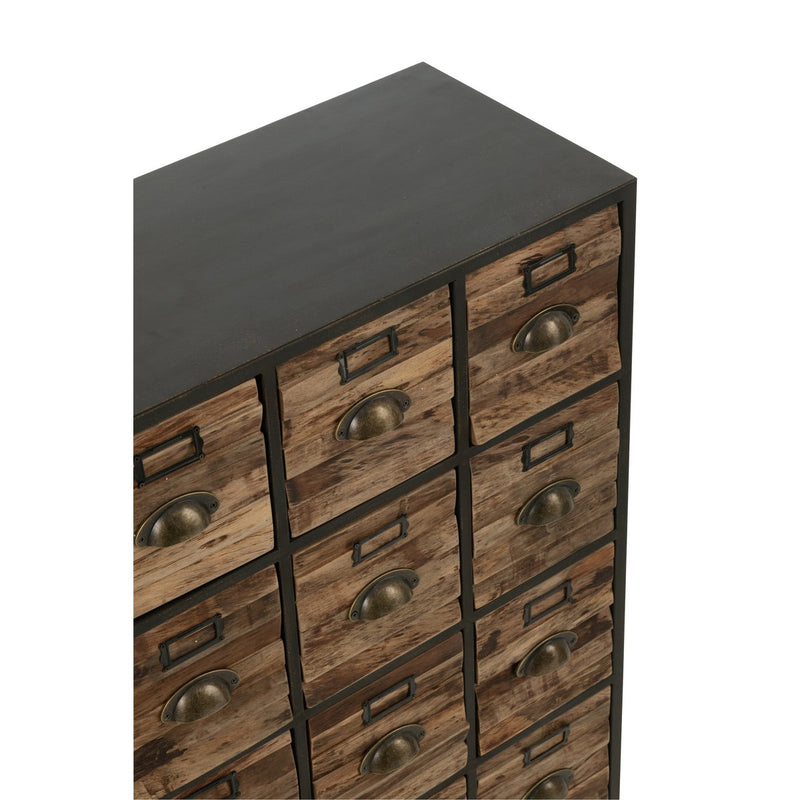 Vintage cabinet with 16 drawers made of wood and metal – Industrial Design