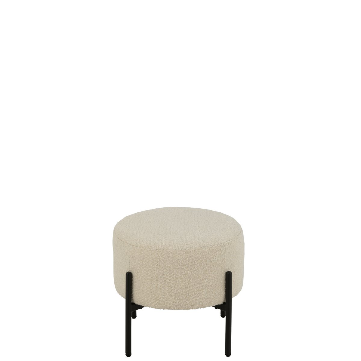 Runder Bouclé Hocker – Modernes Design mit Metallbeinen