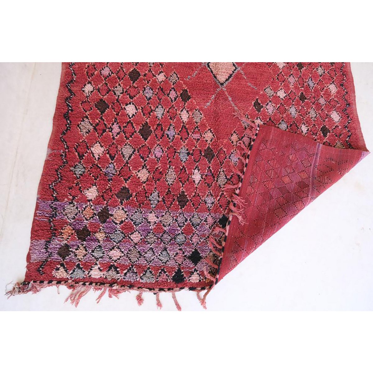 Berber Vintage Wolle Teppich 192 x 366 cm