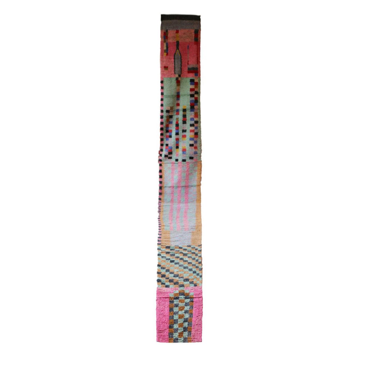 Bunter Berber-Boujad-Flurteppich, 78 x 743 cm