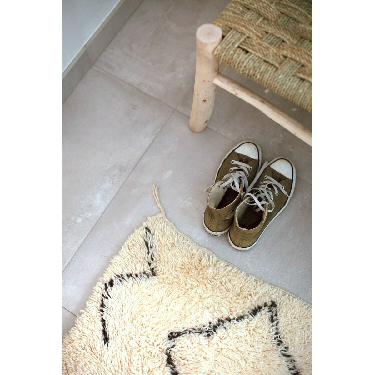 Tapis Berbere Authentique en Laine Cherratin