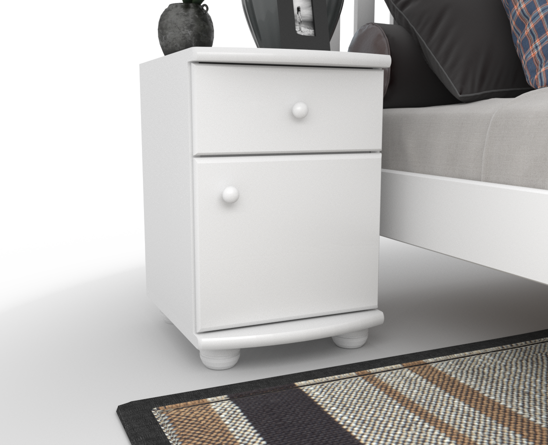 Claudia Kiefer Massivholz Nachttisch Nachtschrank | 1-Schublade 1-Türig | 100% Bio Kiefer