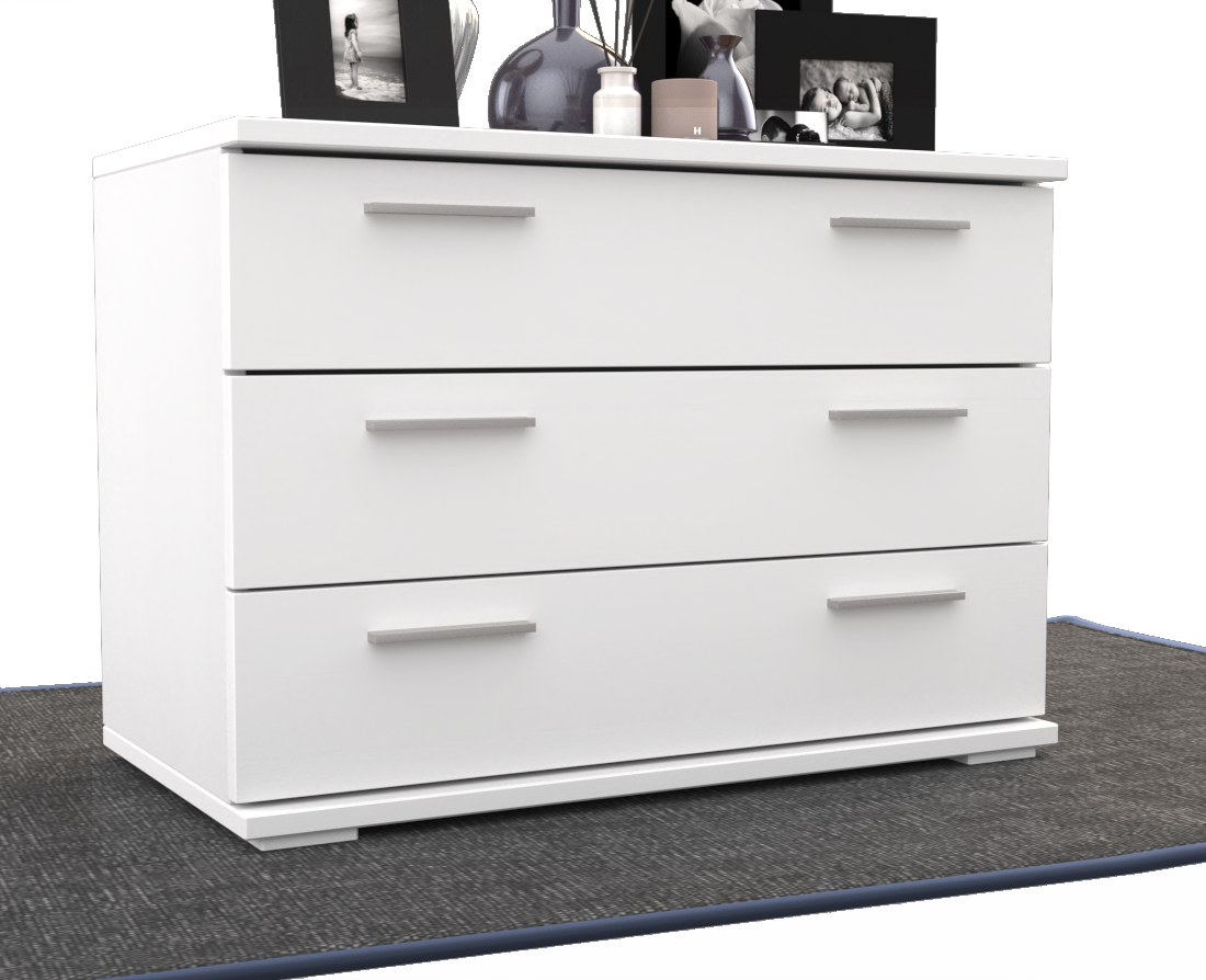 Nobis Kommode Sideboard | 3 große Schubladen | 57cm hoch | 100% Bio Kiefer Massivholz