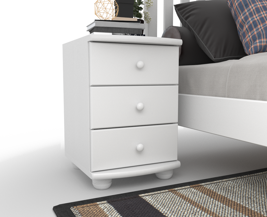 Claudia Kiefer Massivholz Nachttisch Nachtschrank | 3-Schubladen | 100% Bio Kiefer