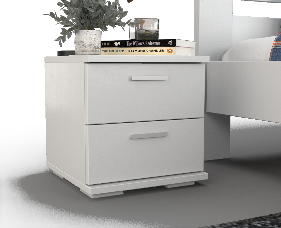 Nobis Kiefer Massivholz Nachttisch Nachtschrank | 2-Schubladen | 100% Bio Kiefer