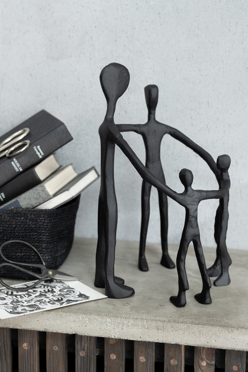 Exklusives 2er Set Figur Familie Kreis aus Aluminium in Schwarz – Perfekt als Geschenk und Dekoration