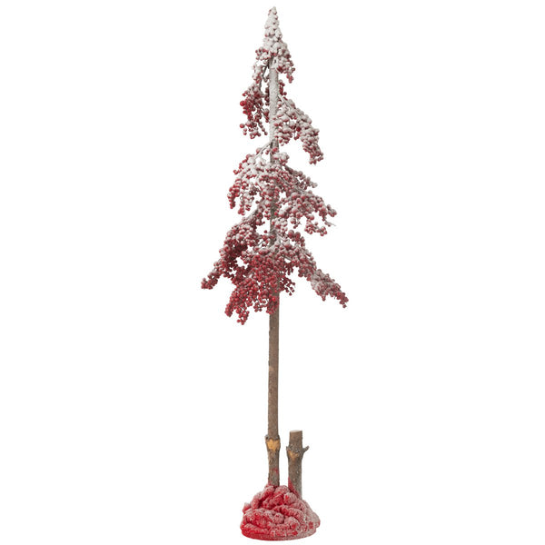 Decorative Christmas Tree with Red Berries – 135 cm Plastic