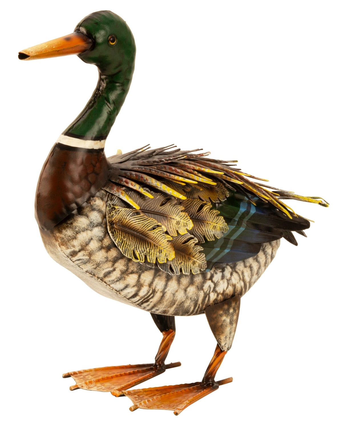 Dekofigur Ente Federfreude Metall bunt 35cm Gartenfigur stehend