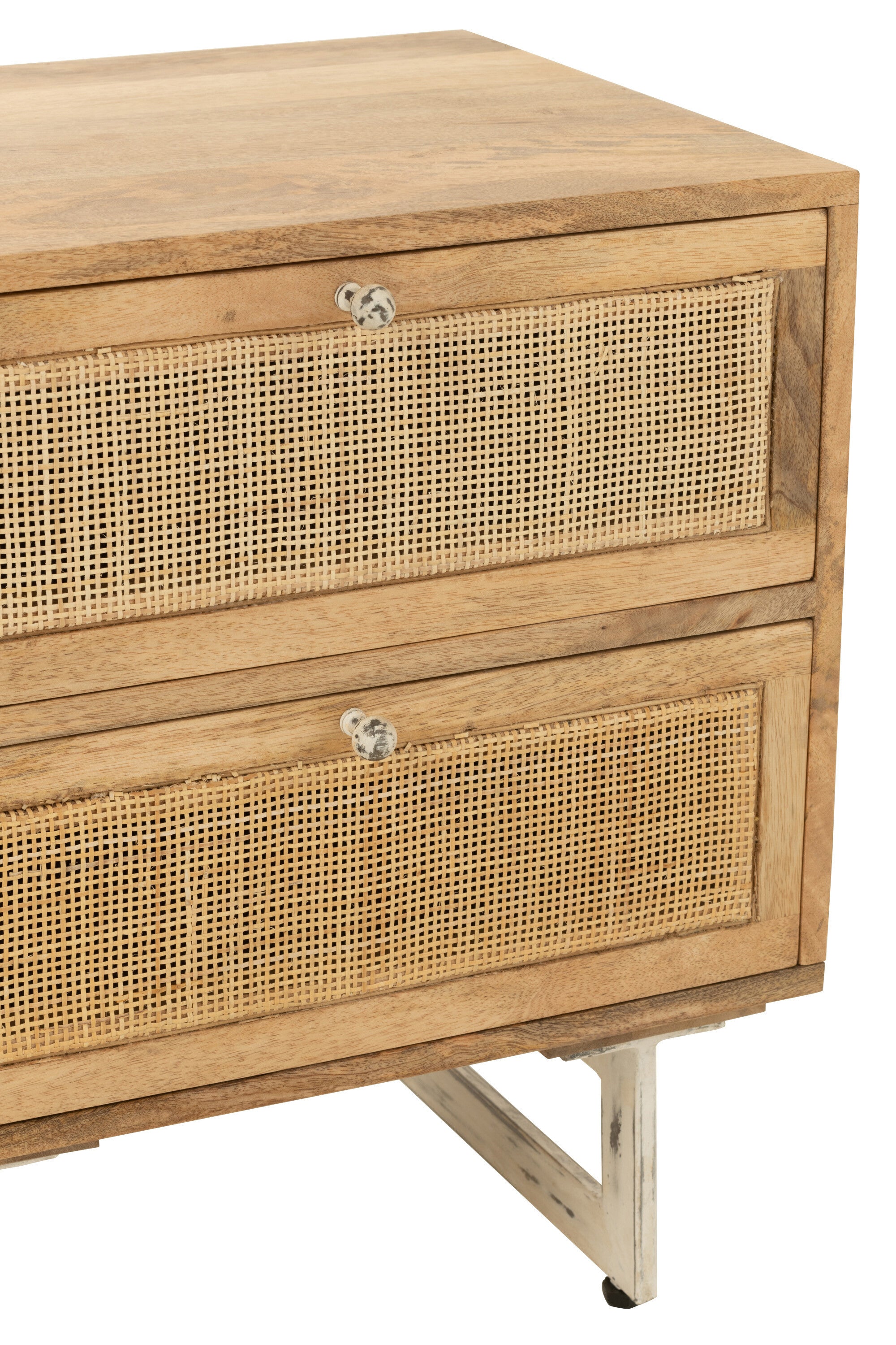 Nachttisch 'Weaving' - Handgefertigte Naturschönheit aus Holz