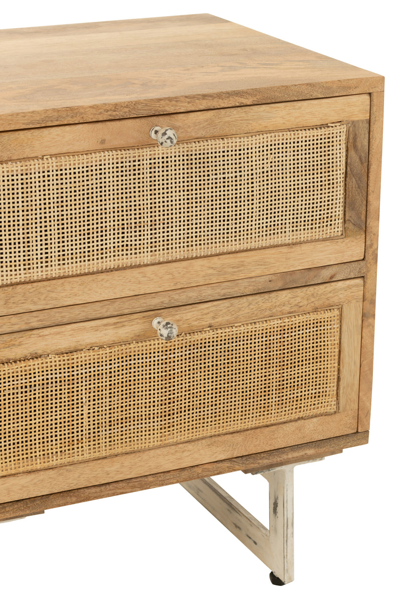 Nachttisch 'Weaving' - Handgefertigte Naturschönheit aus Holz