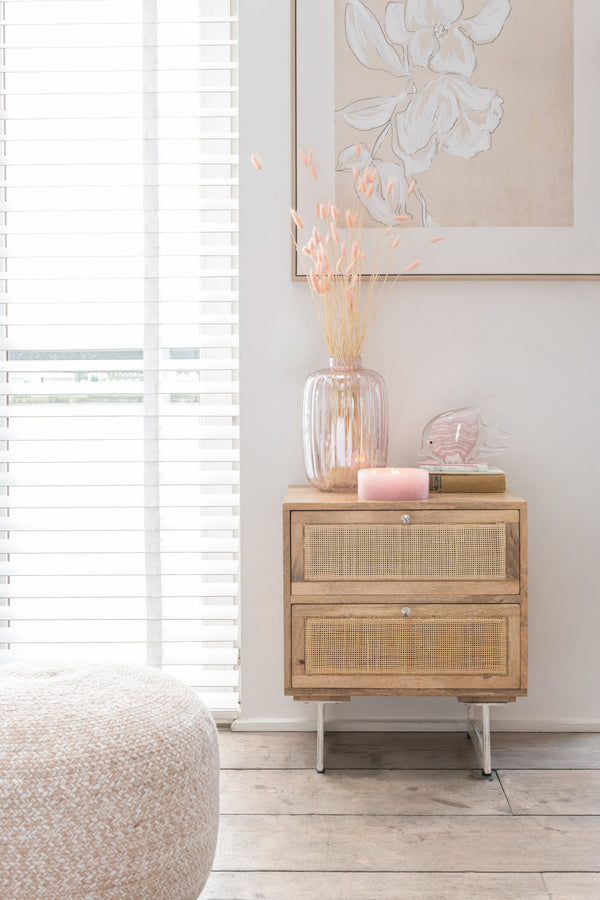 Bedside table 'Weaving' - Handcrafted natural beauty made of wood