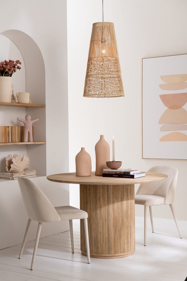 2er Set Lampenschirm 'Alix' - Modernes Rattan-Design in Naturell oder Braun