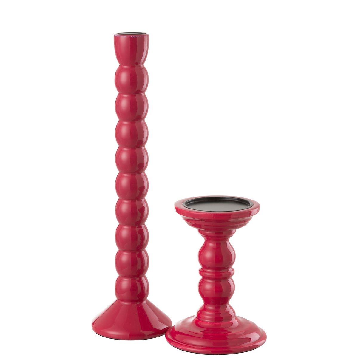 J-Line Kerzenständer Mangoholz Fuchsia