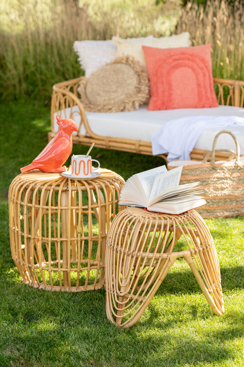 Veelzijdige salontafel van rotan naturel Sirine - stijlvolle natuurlijkheid voor woonkamer, tuin en terras