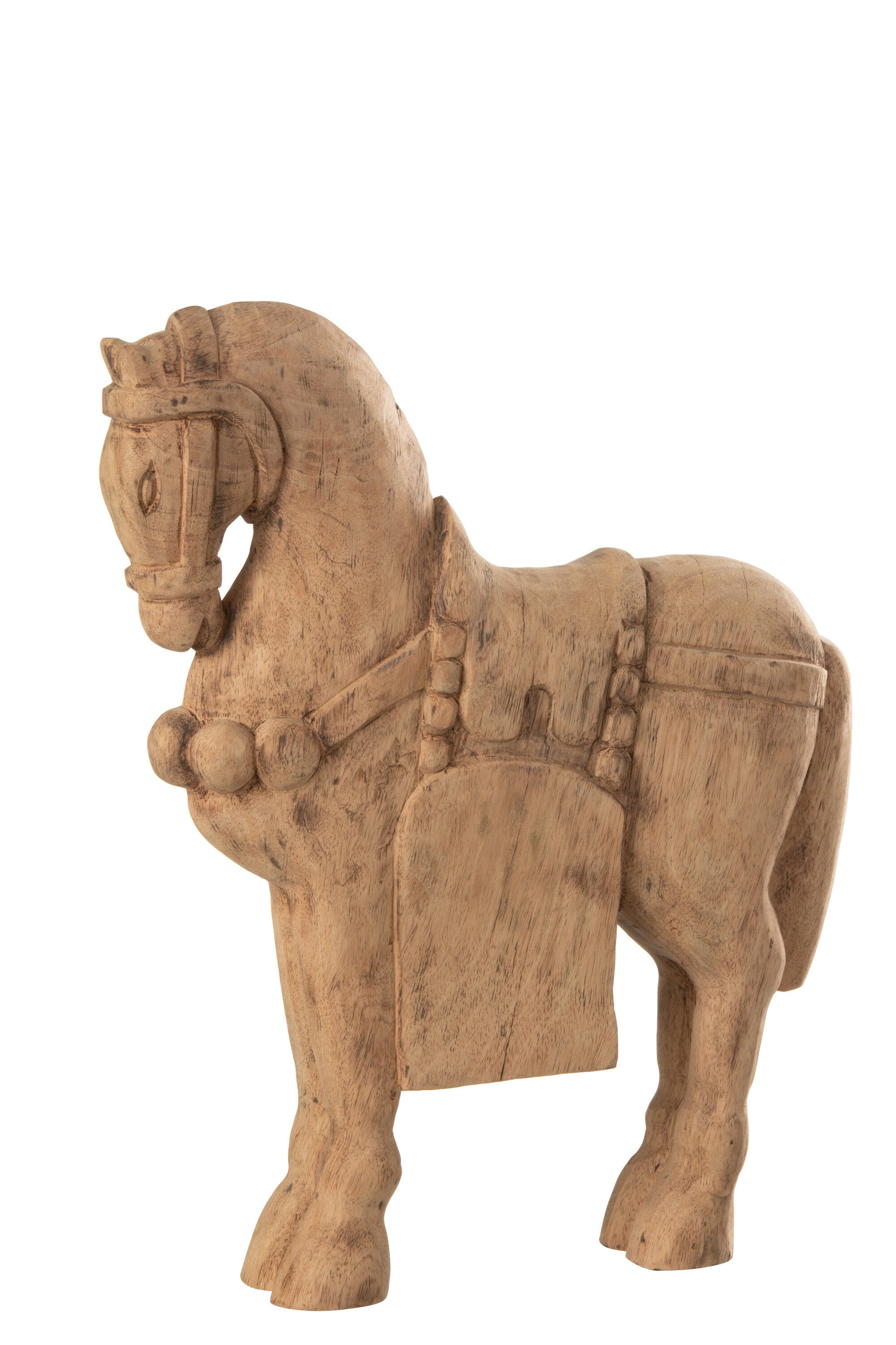 Set of 2 Troy Horse Wood Natural - Large &amp; Medium