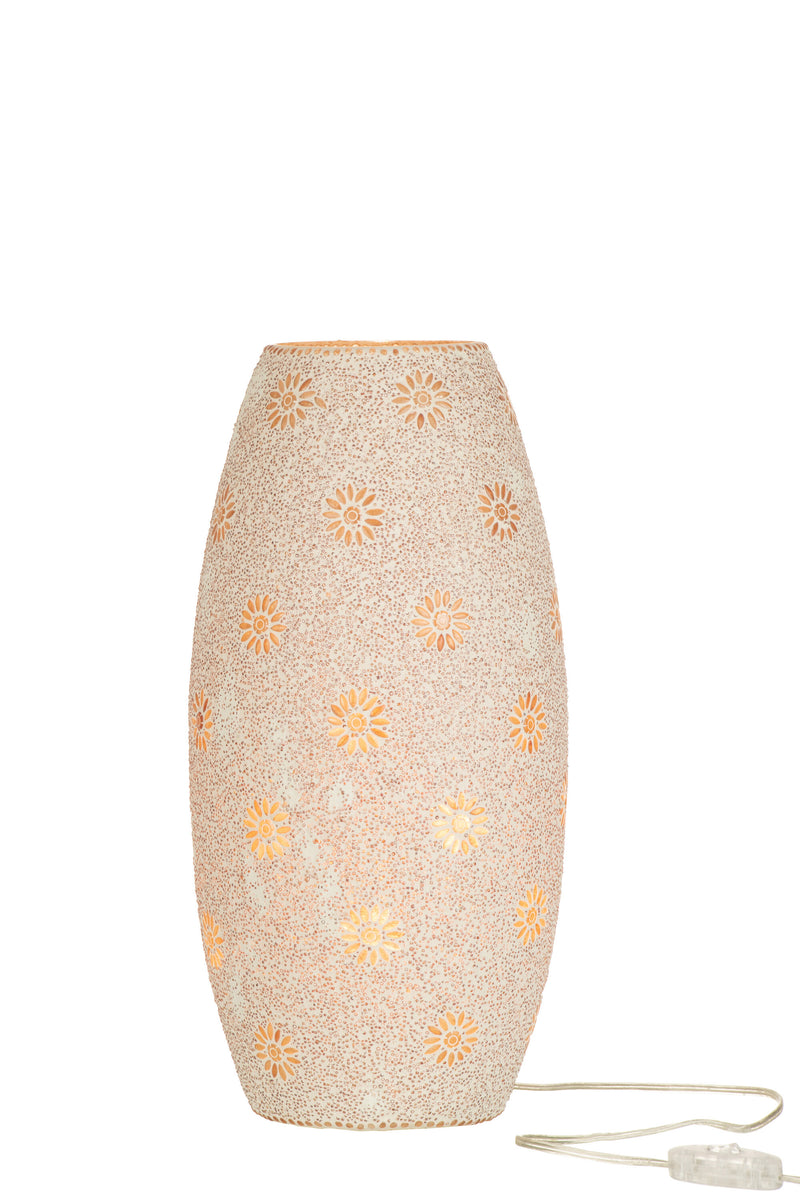 Exclusieve set van 2 Bram lampen, groot formaat, artistiek gevlekt glas in zalmkleur
