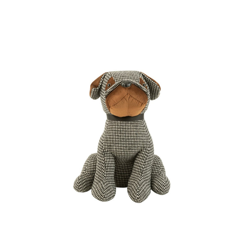 Karo Türstopper Hund aus Polyester – Schwarz/Braun